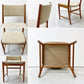 北欧ビンテージ Scandinavian Vintage チーク無垢材 ダイニングチェア ファブリック ベージュ系 ミッドセンチュリー A ●