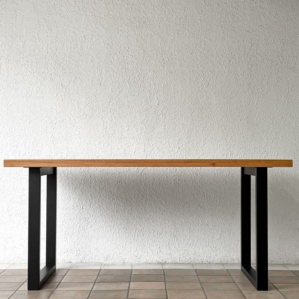関家具 ベルデⅢ ダイニングテーブル オーク材 無垢集成材 W150cm 脚間調節可能 定価57,500円 展示品 ◇