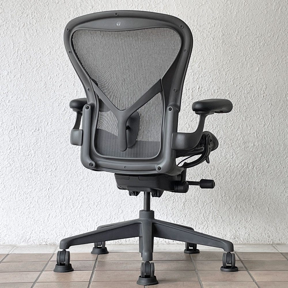 ハーマンミラー Herman Miller アーロンチェア デスクチェア リマスタード ライト Bサイズ グラファイトベース ビル・スタンフ ＆ ドン・チャドウィック ポスチャーフィット ◇