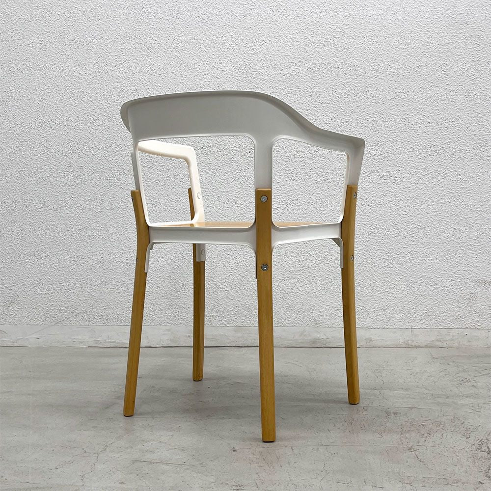 マジス MAGIS スティールウッドチェア アームチェア ホワイト × ビーチ材 ロナン & エルワン・ブルレック イタリア 〓