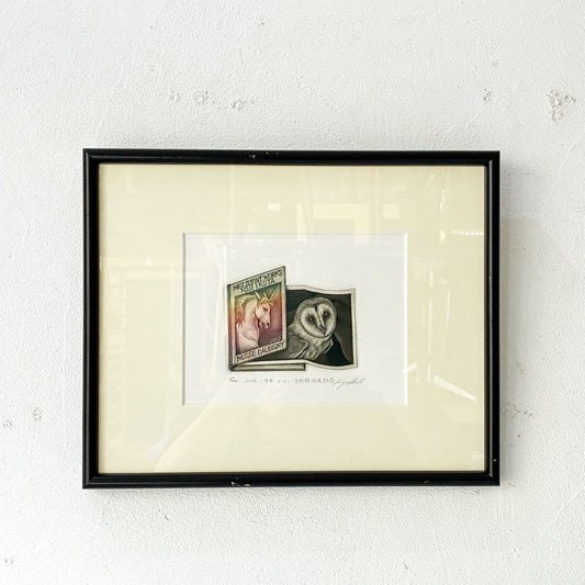生田 宏司 午年 ドビーニー美術館個展記念 アートポスター アートフレーム 額装品 2002年 32×26cm  ★
