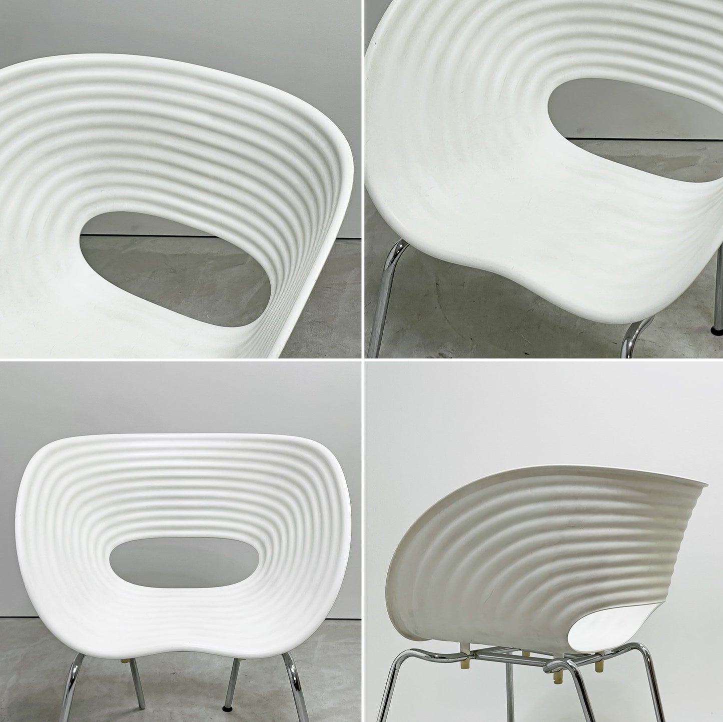 ヴィトラ vitra トムバックチェア Tom Vac ダイニングチェア スタッキングチェア ロン・アラッド ホワイト モダンデザイン 現状品 B ●
