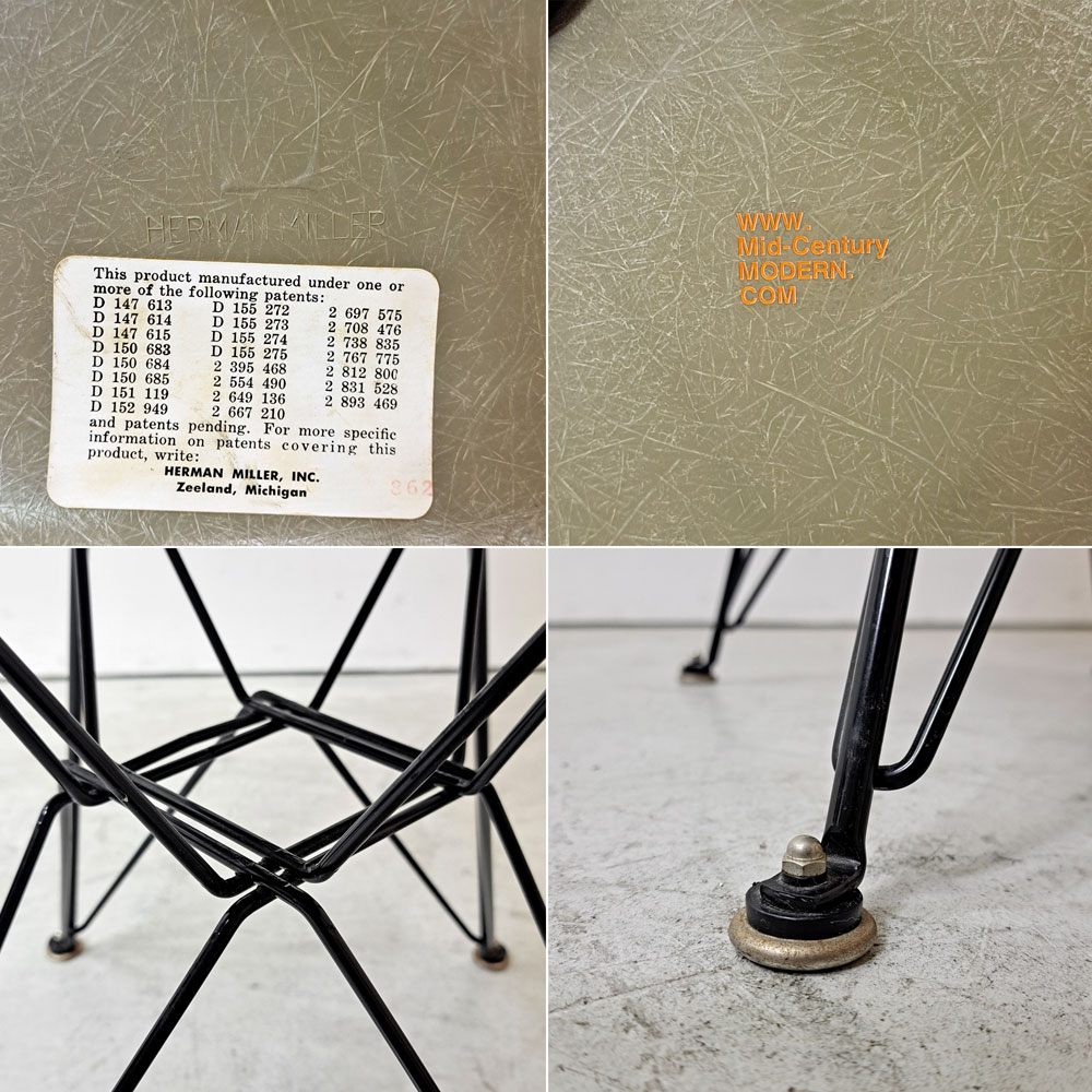 ハーマンミラー Herman Miller ビンテージ サイドシェルチェア ダイニングチェア 2nd FRP グレージュ エッフェルベース イームズ ミッドセンチュリーモダン取扱い ●