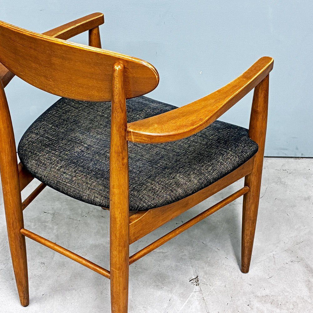 アクメファニチャー ACME Furniture トラッセル アームチェア TRESTLES ARM CHAIR ダイニングチェア ウォールナット ファブリックシート USビンテージスタイル 現状品 B ◎