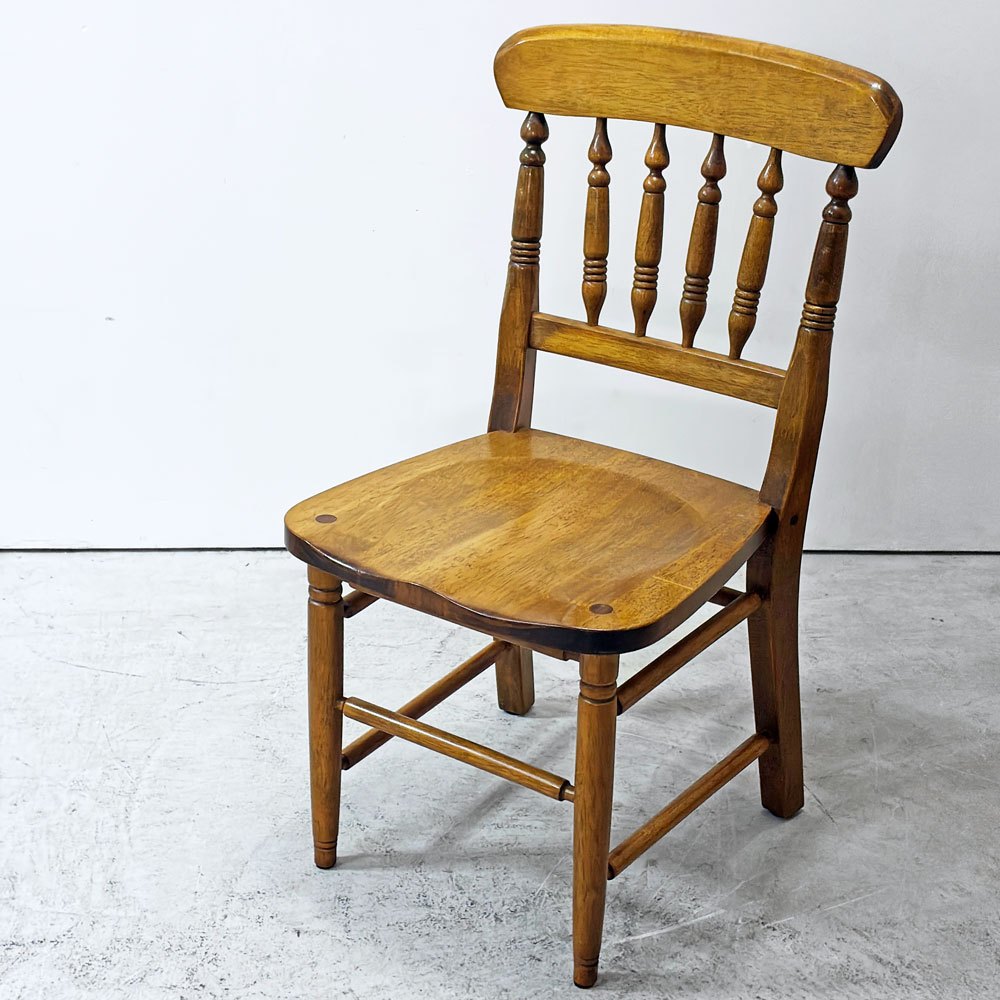 ビンテージ Vintage ウィンザーチェア スポークバック スピンドル チャーチ シェラトン様式 C ●