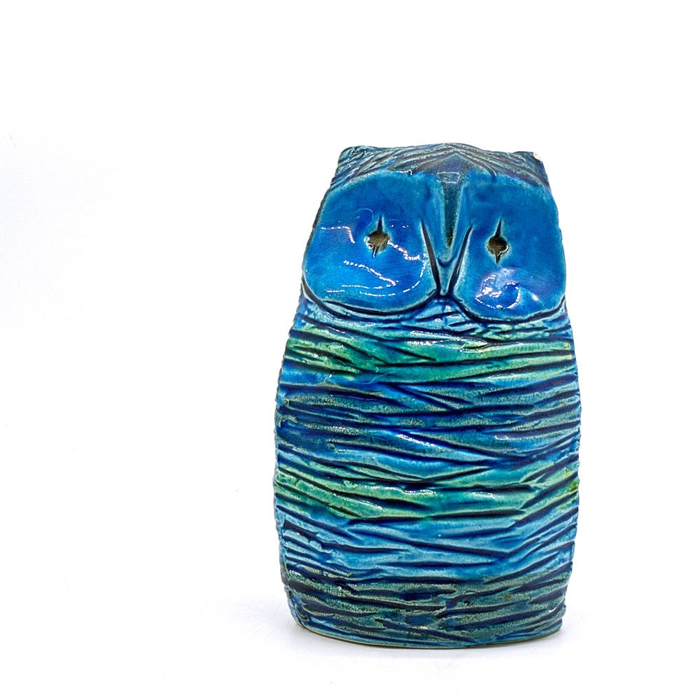 フラヴィア FLAVIA Italy リミニブルー ビトッシ BITOSSI オブジェ 置物 フクロウ アルド・ロンディ Aldo Londi 陶製 イタリア ●