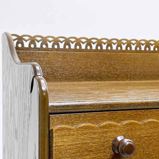 インテルナ南條 パリの雑貨屋 F-86 ハイチェスト  7段 抽斗10杯 オーク材 布貼トレイ付き ランジェリー収納トレイ欠品 クラシカルデザイン 定価￥187,000- ●