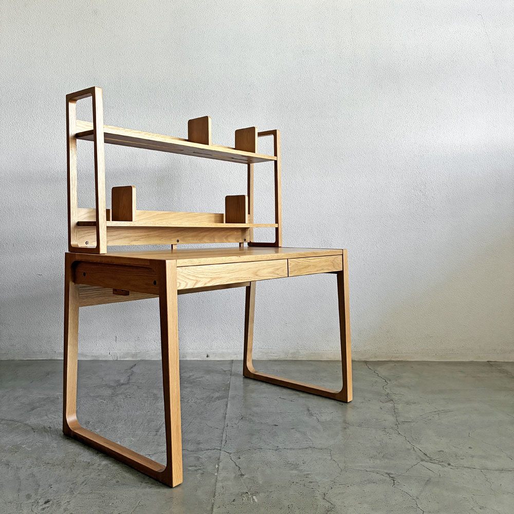 アクタス ACTUS アクタスキッズ フォピッシュ foppish デスク + ハイタイプデスクシェルフ W110cm オーク材 石田和人 現行定価￥140,800- 〓