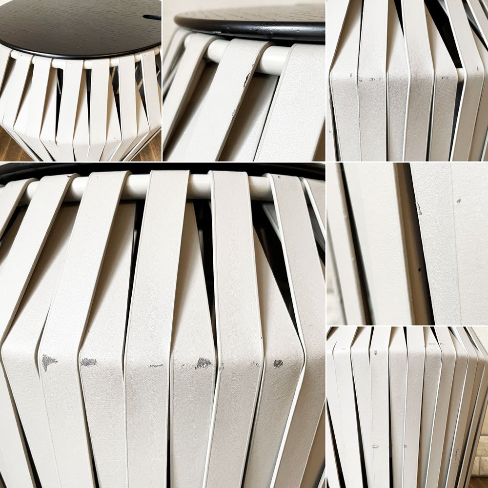 ボーコンセプト BoConcept バレンシア VALENCIA SIDE TABLE サイドテーブル 収納バスケット ボンデッドレザー グレー Φ41cm モートン・ゲオーセン 廃番 ◎