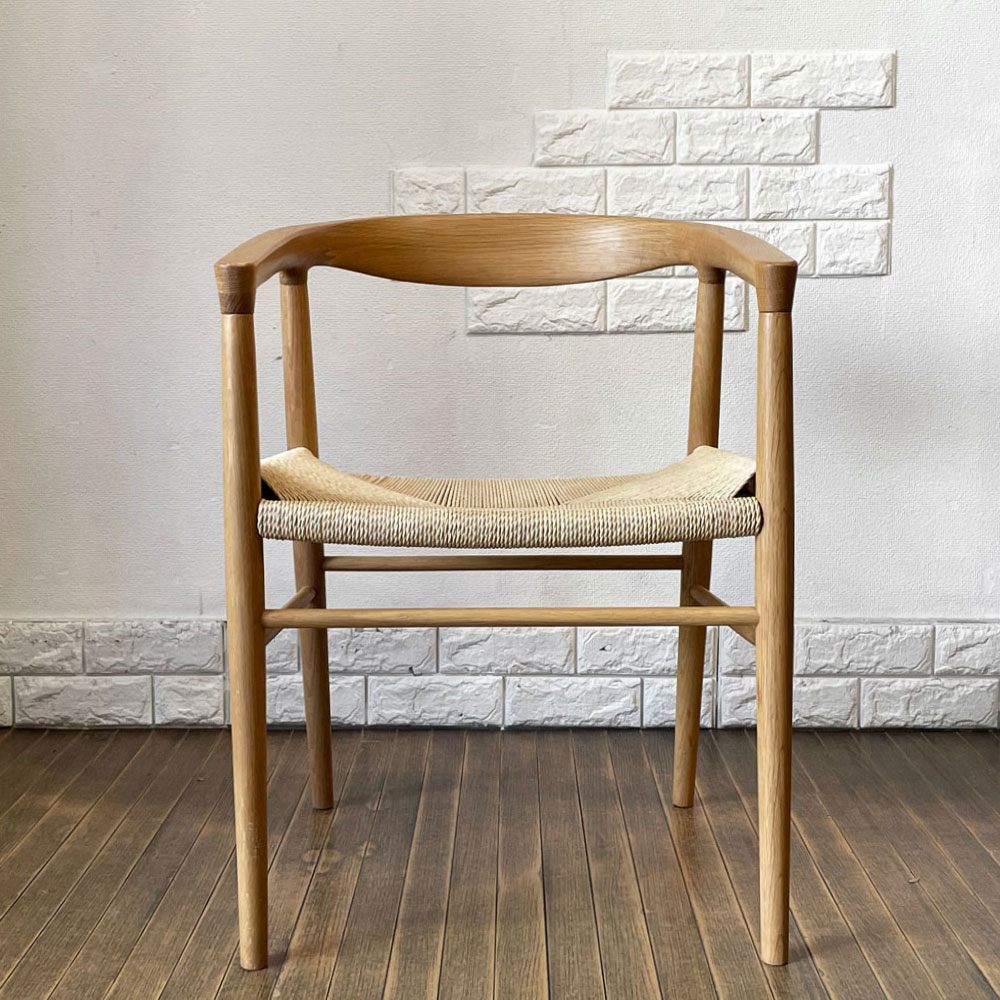 無印良品 MUJI オーク材 ペーパーコードアームチェア ダイニングチェア ナチュラル ラッカー塗装 北欧スタイル 定価￥39,900- ◎