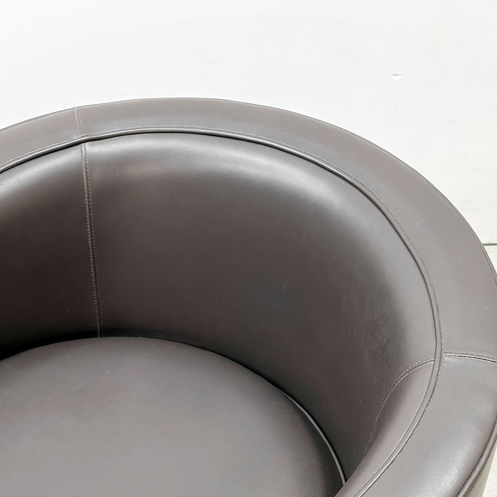 カッシーナイクスシー Cassina ixc. ノルマンディドゥー NORMANDIE II ラウンジチェア 1Pソファ 本革 ダークブラウン フィリップユーレル  ●
