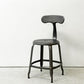 フェールトラヴァイユ FER TRAVAIL ニコルチェア NICOLLE Chair SH45cm ダイニングチェア スチール マットクリア仕上げ 別注モデル レザーパッド付 ブラック インダストリアル フランス ●