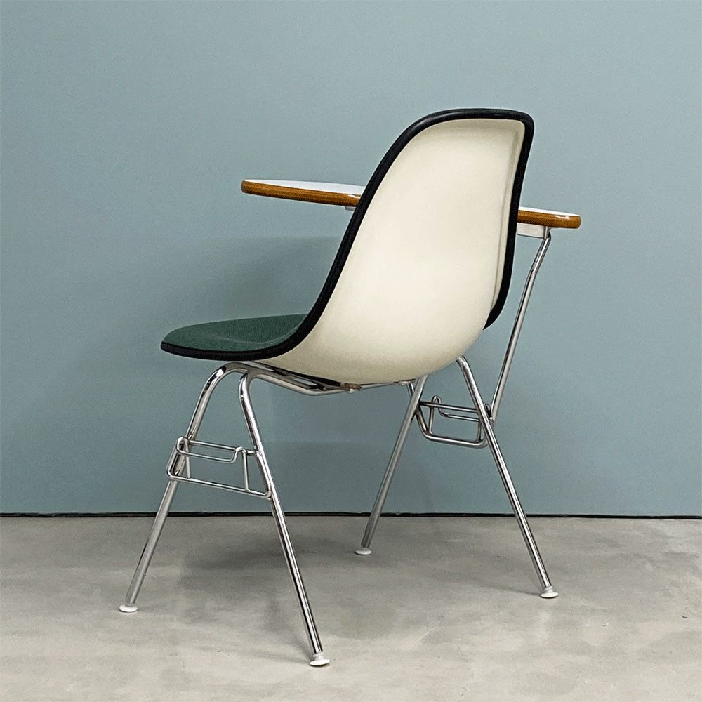 ハーマンミラー Herman Miller サイドシェルチェア セカンド 2nd ビンテージ アプホルスター スクールベース 肘掛けテーブル付 イームズ ミッドセンチュリー A ◎