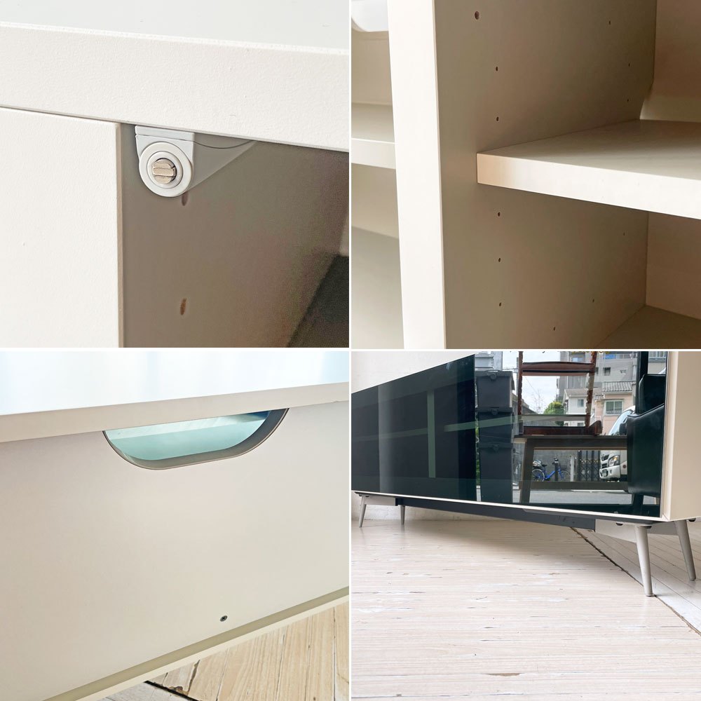 ボーコンセプト BoConcept ルガーノ LUGANO AVボード TVボード ホワイト ドロップダウンドア 北欧 デンマーク 廃盤 ★