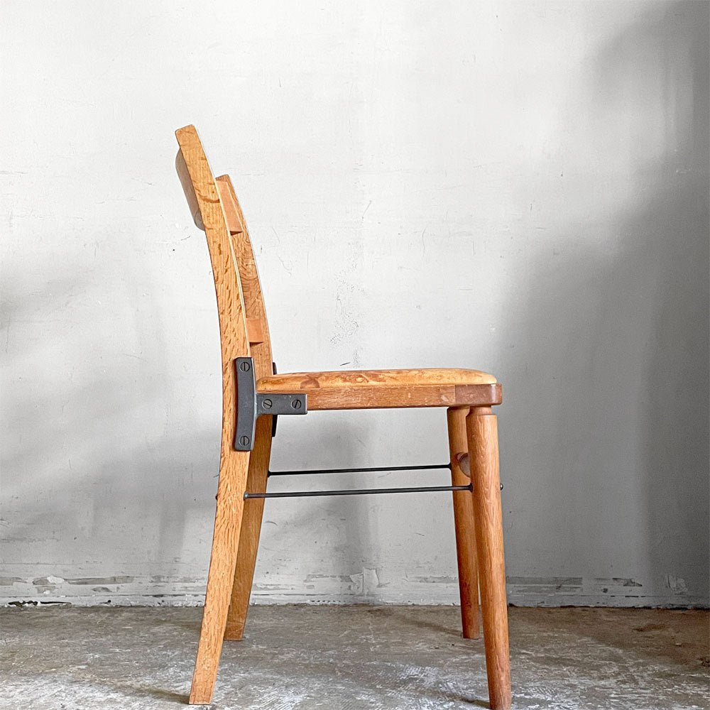 トラックファニチャー TRUCK FURNITURE TS CHAIR ダイニングチェア ナラ無垢材 アイアン 本革 羊革 シープスキン 定価 ￥110,550- ■