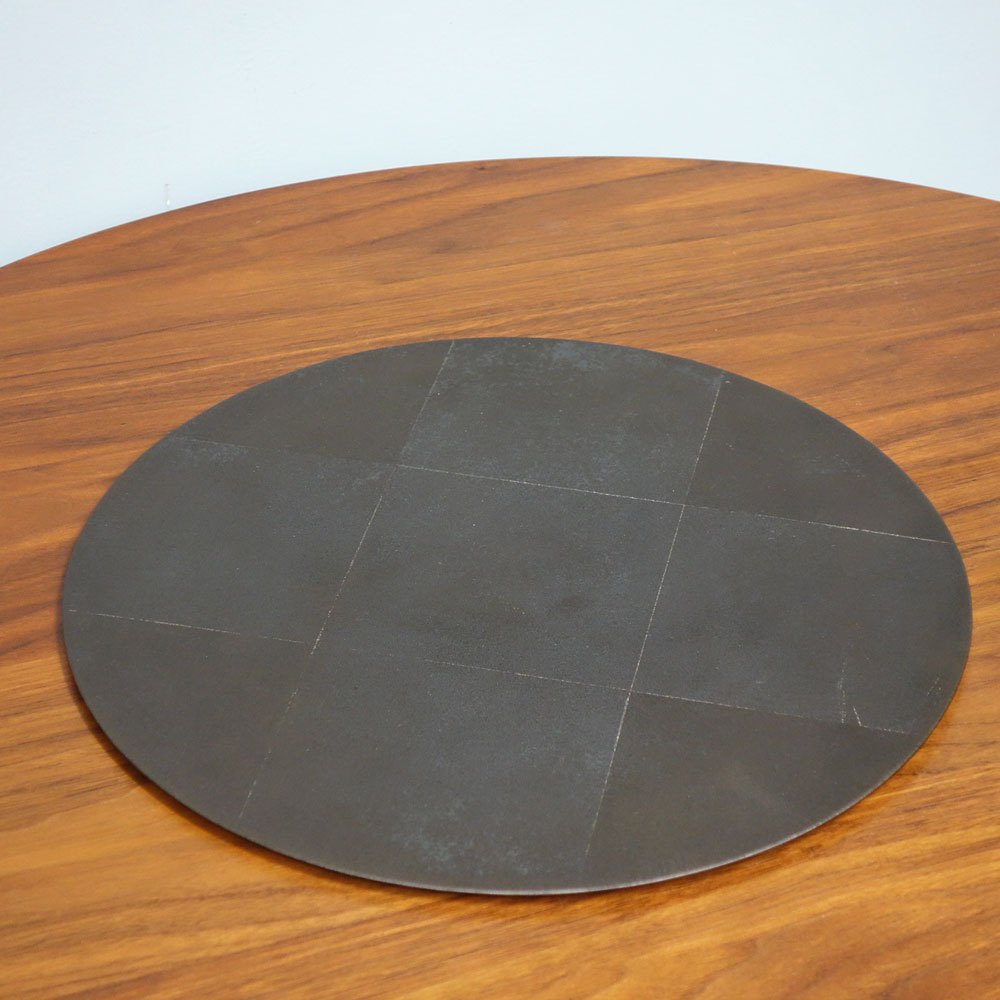 赤木明登 丸折敷 大 古銀仕上げ 黒漆 33cm 輪島塗 現代作家 B ◎
