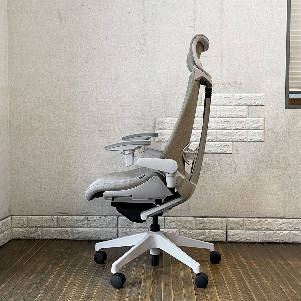 イトーキ ITOKI アクトチェア ACT chair エクストラハイバック ランバーサポート デスクチェア 布張り ホワイトグレー 2019年製 参考定価 ¥211,530- ◎