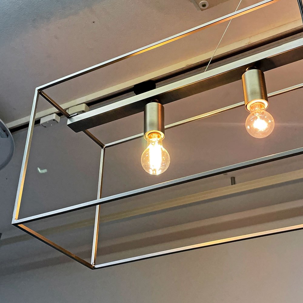 かなでもの KANADEMONO ボックスフレームペンダントライト Box Frame Pendant Light 4灯 Gold ディクラッセ シンプルモダン 定価 ￥41,800- ●