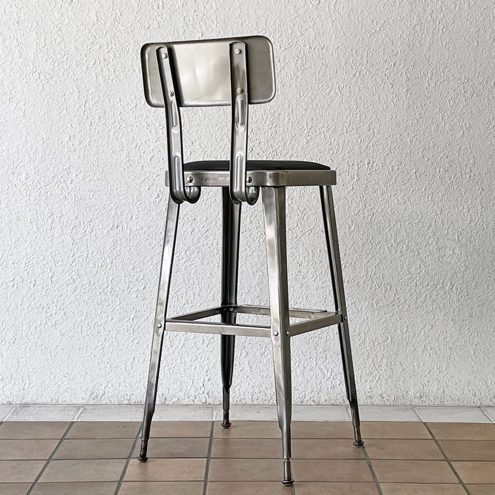 ダルトン DULTON スタンダードバーチェア Standard bar chair RAW スチール×ビニールレザー USビンテージスタイル 定価34,100円 B ◇