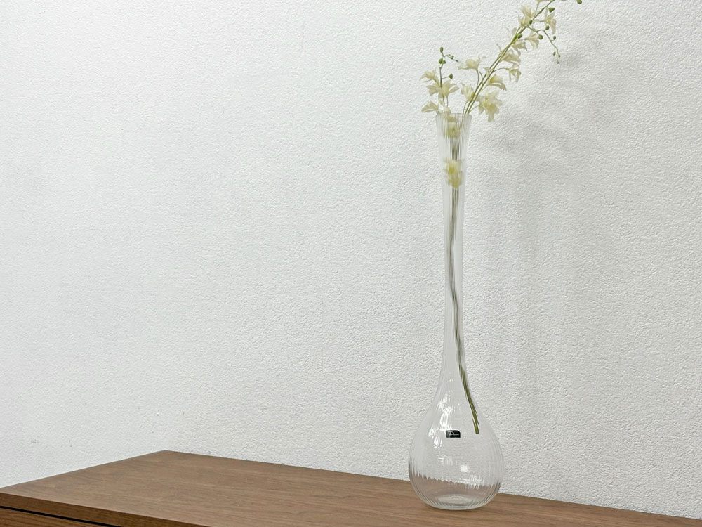 ドーム daum ガラスフラワーベース クリア H65cm 花瓶 花器 クリスタルガラス フランス ●