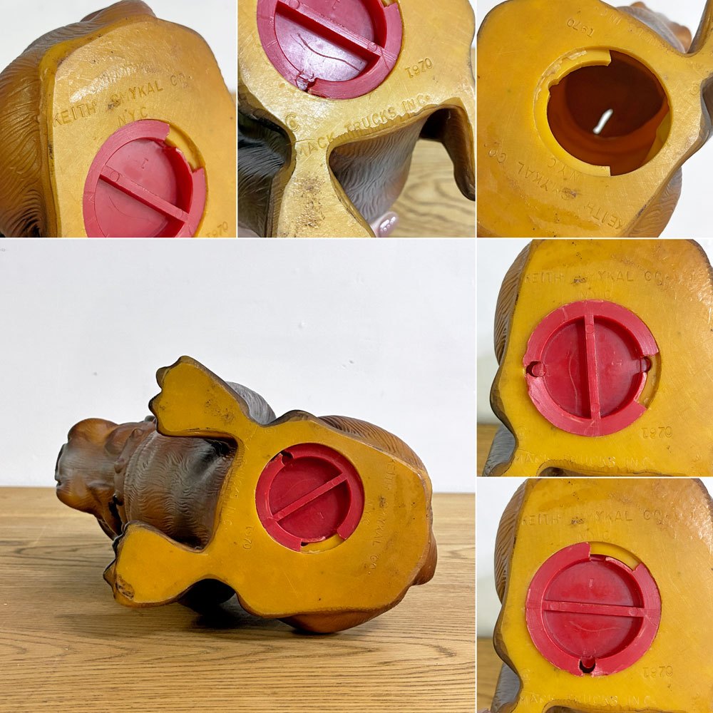 マックトラックス Mack Trucks ヘルメット ブルドッグ コインバンク 貯金箱 USビンテージ ●