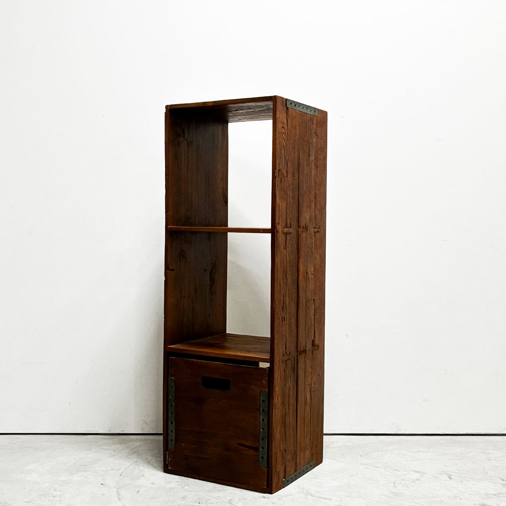 アクメ ファニチャー ACME Furniture トロイ TROY オープンシェルフ 3段 Lサイズ + トロイボックス TROY BOX L 収納 木箱 ボックス 1個セット チーク古材 インダストリアル 合計定価￥42,625- ●