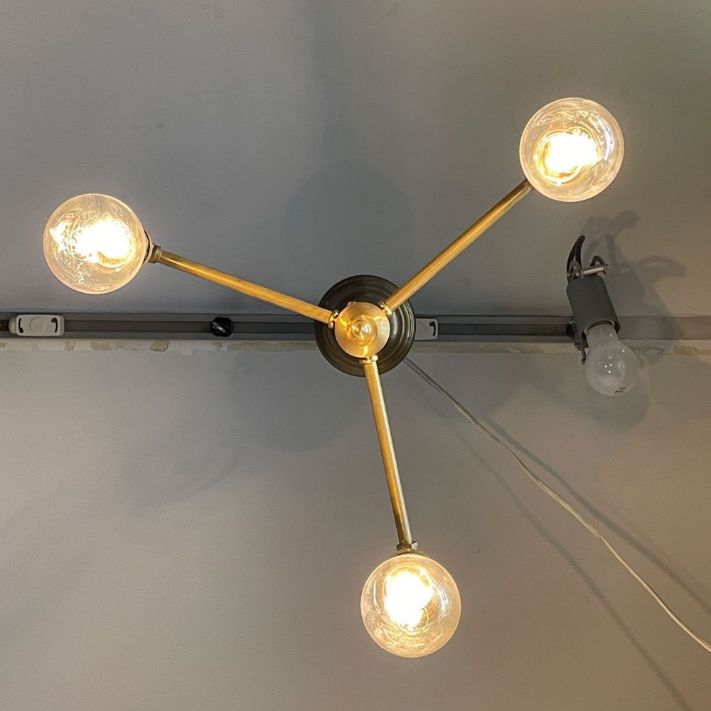POINT NO.39 オリジナル OPL015 3 BULBS LIGHT 真鍮 3灯照明 シャンデリア ペンダントライト 引掛けシーリング■
