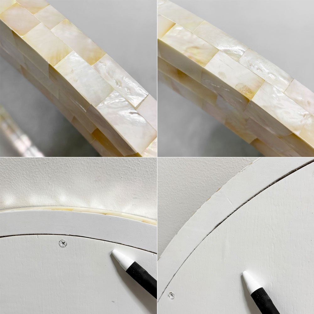 アスプルンド ASPLUND パールミラー ラウンド 壁掛けミラー シェルタイル 貝殻 ラウンド ●