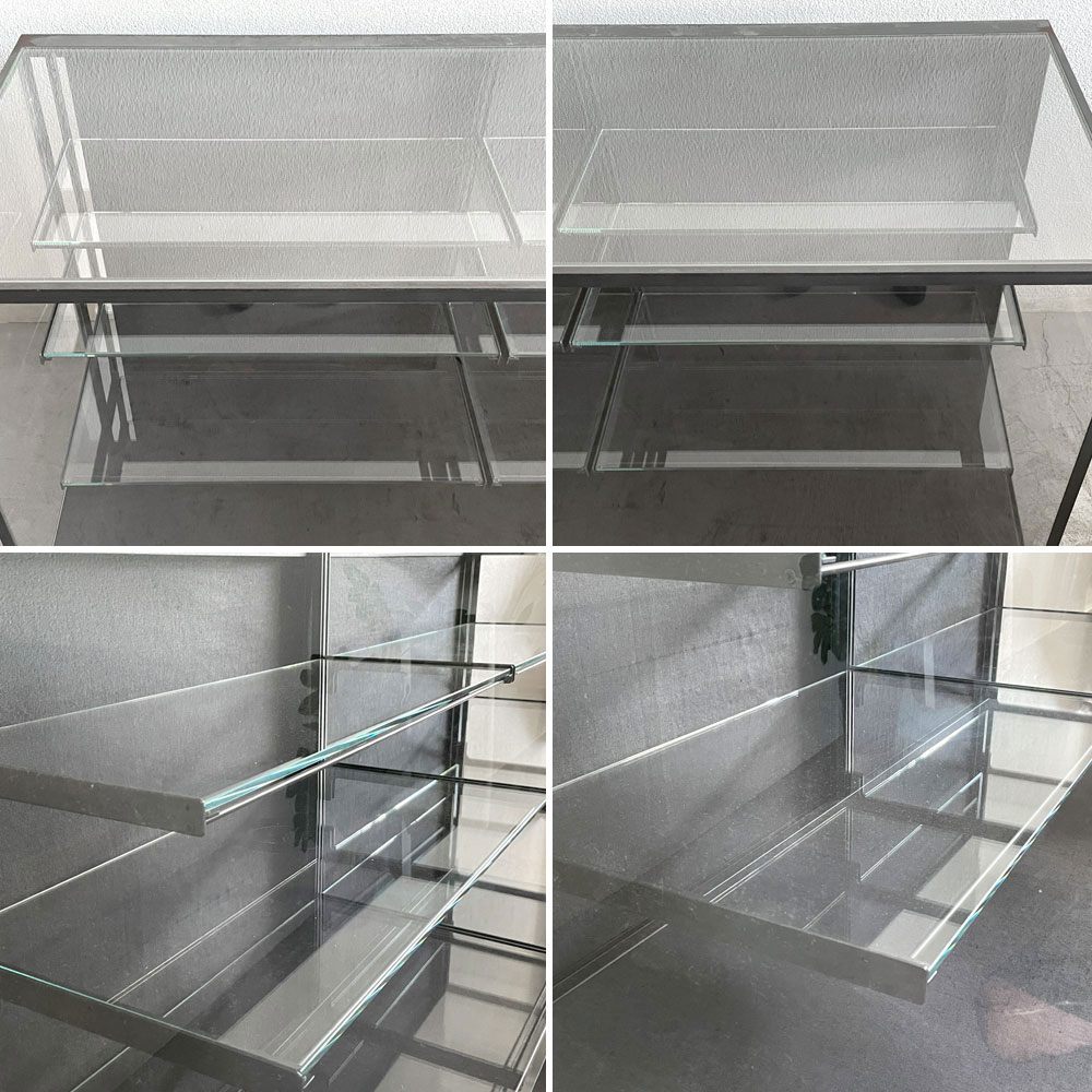オーダーファニチャー アイアン ガラス カウンターショーケース ディスプレイケース 飾り棚 店舗什器 右側面アクリル板 B 〓