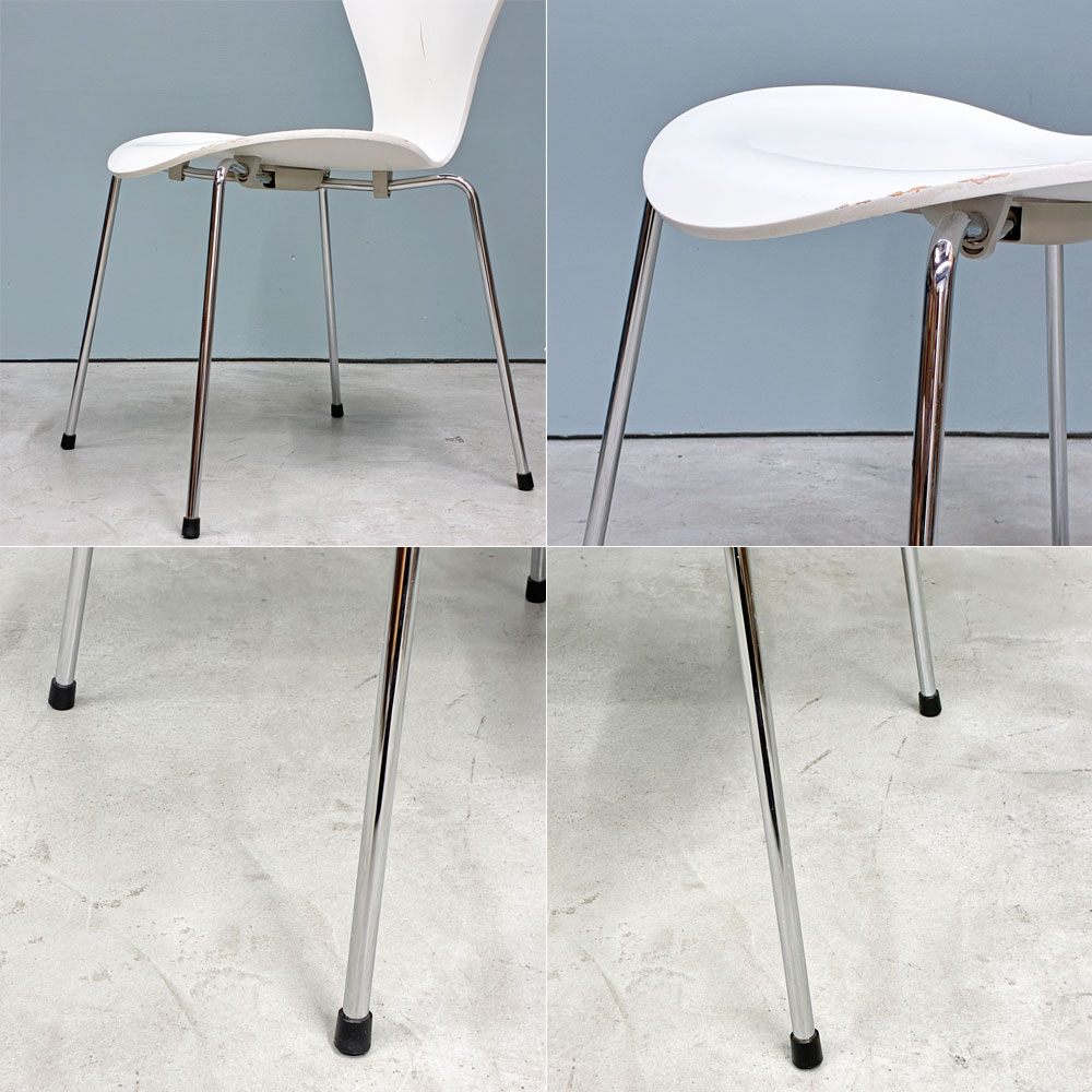 フリッツハンセン Fritz Hansen 3107 セブンチェア ホワイト ラッカー仕上げ スタッキング アルネ・ヤコブセン デンマーク 北欧家具 A ◎