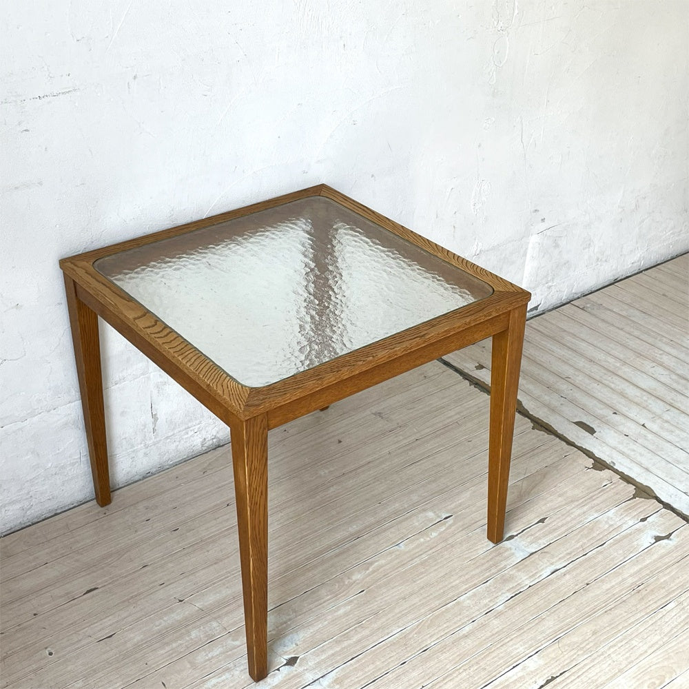 トラックファニチャー TRUCK FURNITURE GT SIDE TABLE サイドテーブル コーヒーテーブル ナラ無垢材 ガラス天板 定価￥53.900- ★
