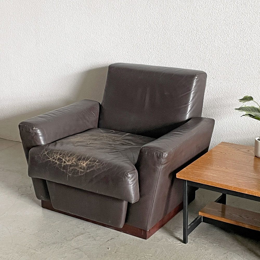 Cassina カッシーナ 622 IMPERIAL TOKYO インペリアルトーキョー 1人掛けソファ 1PSOFA 本革 帝国ホテル フランク・ロイド・ライト 廃番 B 〓