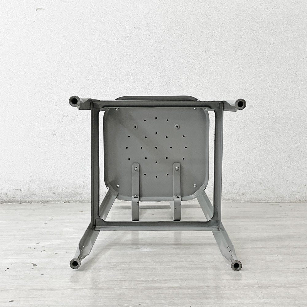 リオン LYON ファクトリー チェア FACTORY CHAIR カウンターチェア グレー バックレスト クッション PVCレザー 座面高69cm パシフィックファニチャーサービス P.F.S取り扱い E ●