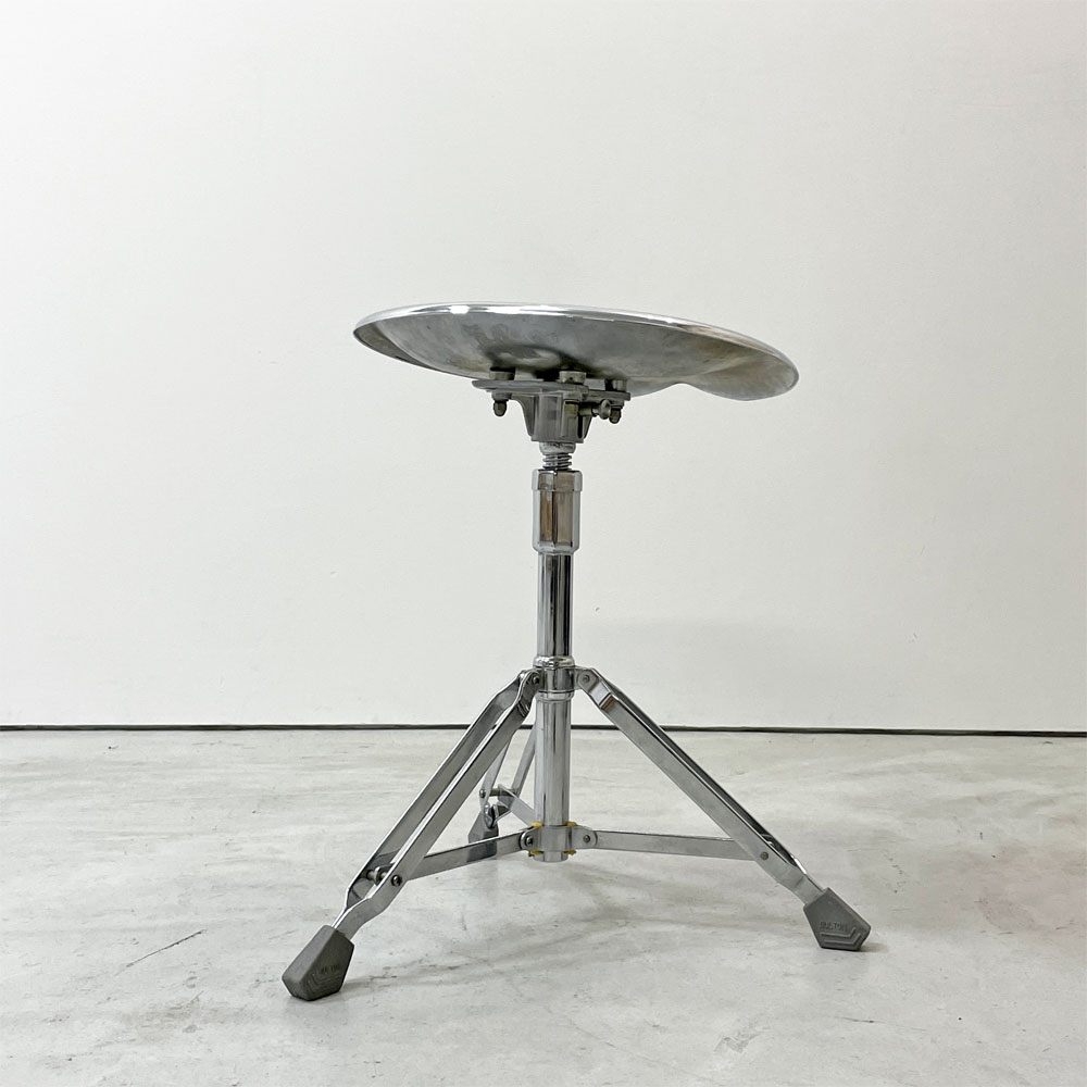 ダルトン DULTON X2 ビートスツール BEAT STOOL 回転式 無段階高さ調節 スチール クローム 折り畳み 廃番 A ●