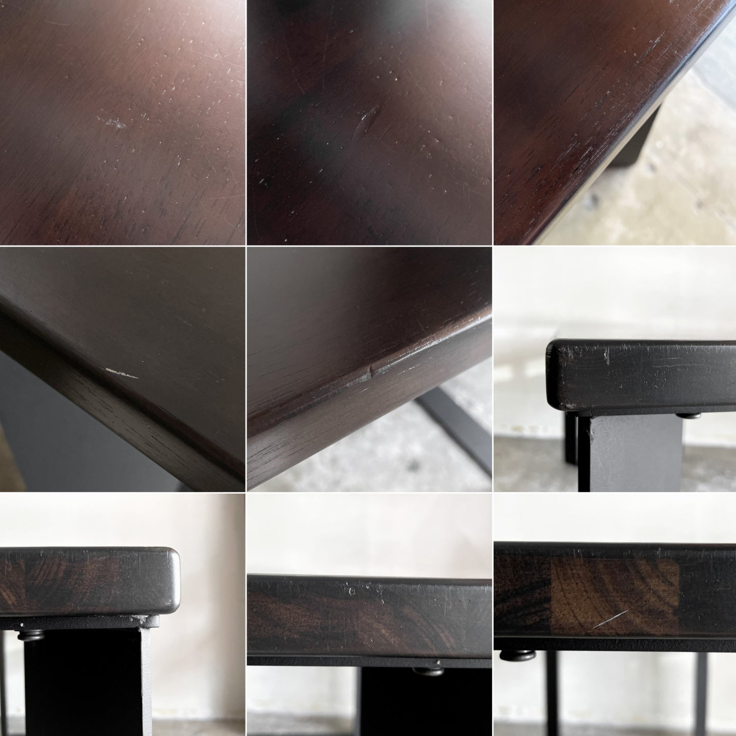 かなでもの KANADEMONO ザ・テーブル THE TABLE デスク 140cm ラバーウッド ブラックブラウン Black Steel スクエア脚 ■