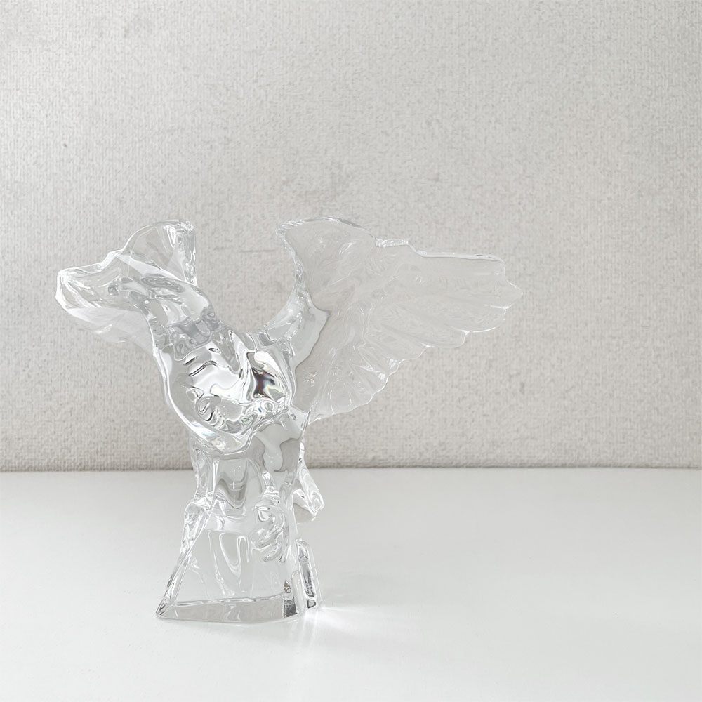バカラ Baccarat アメリカンイーグル 鷹 ガラスオブジェ 置物 W25.5cm クリスタルガラス フランス 参考定価￥194,400- ◎