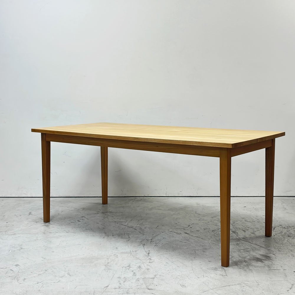 無印良品 MUJI ダイニングテーブル タモ材 無垢集成材 W165cm 廃番品 シンプル ナチュラルスタイル ●