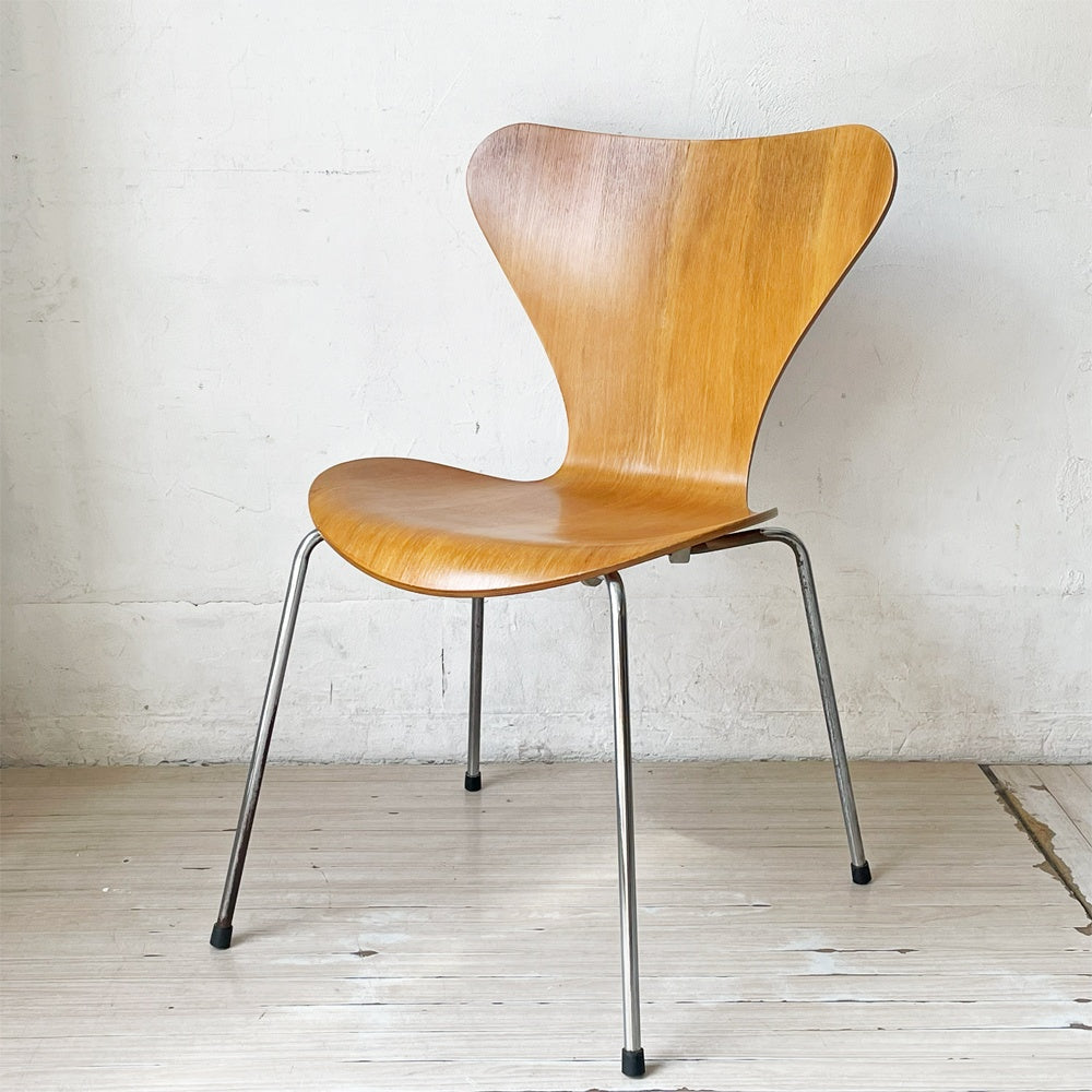フリッツハンセン Fritz Hansen セブンチェア ダイニングチェア スタッキング チェリー材 アルネ・ヤコブセン Arne Jacobsen 80’s 北欧ビンテージ A ★