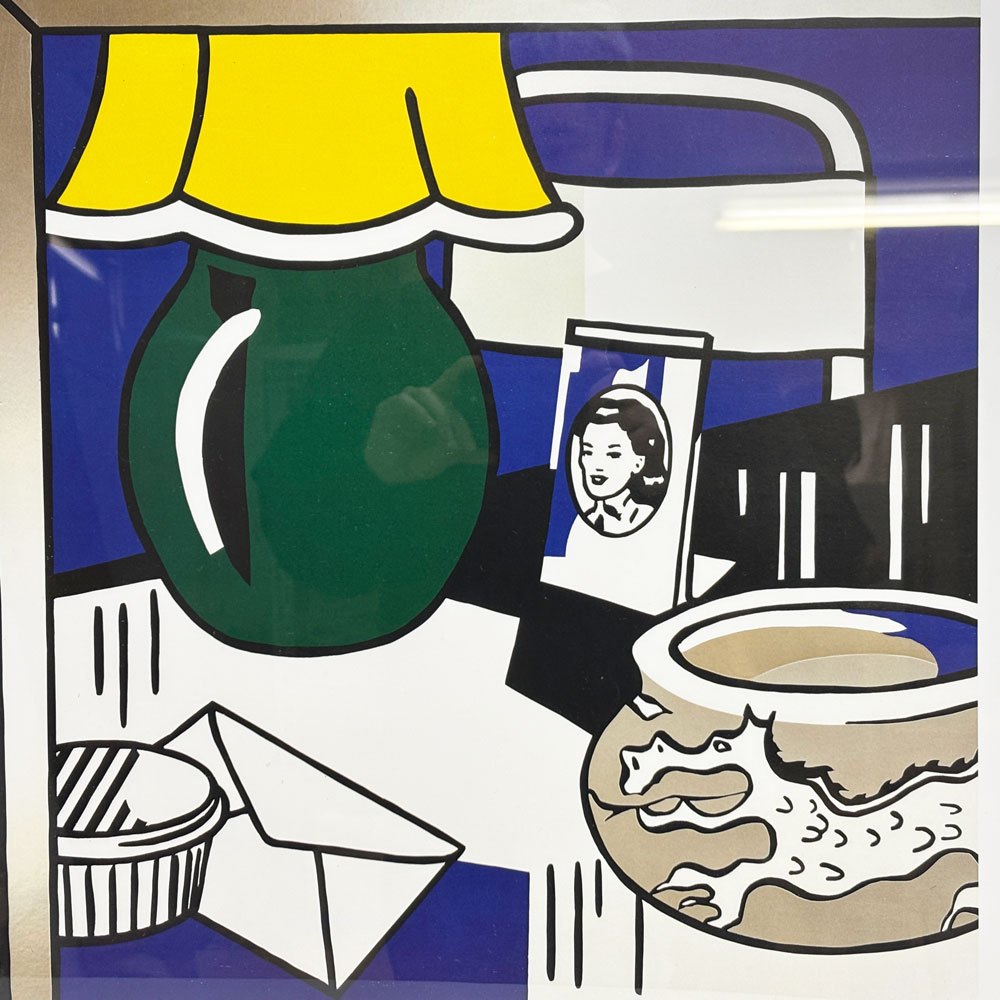 ロイ・リキテンスタイン Roy Lichtenstein Two Paintings: Green Lamp 1984 アートフレーム ポスター ポップアート 額装品 ●