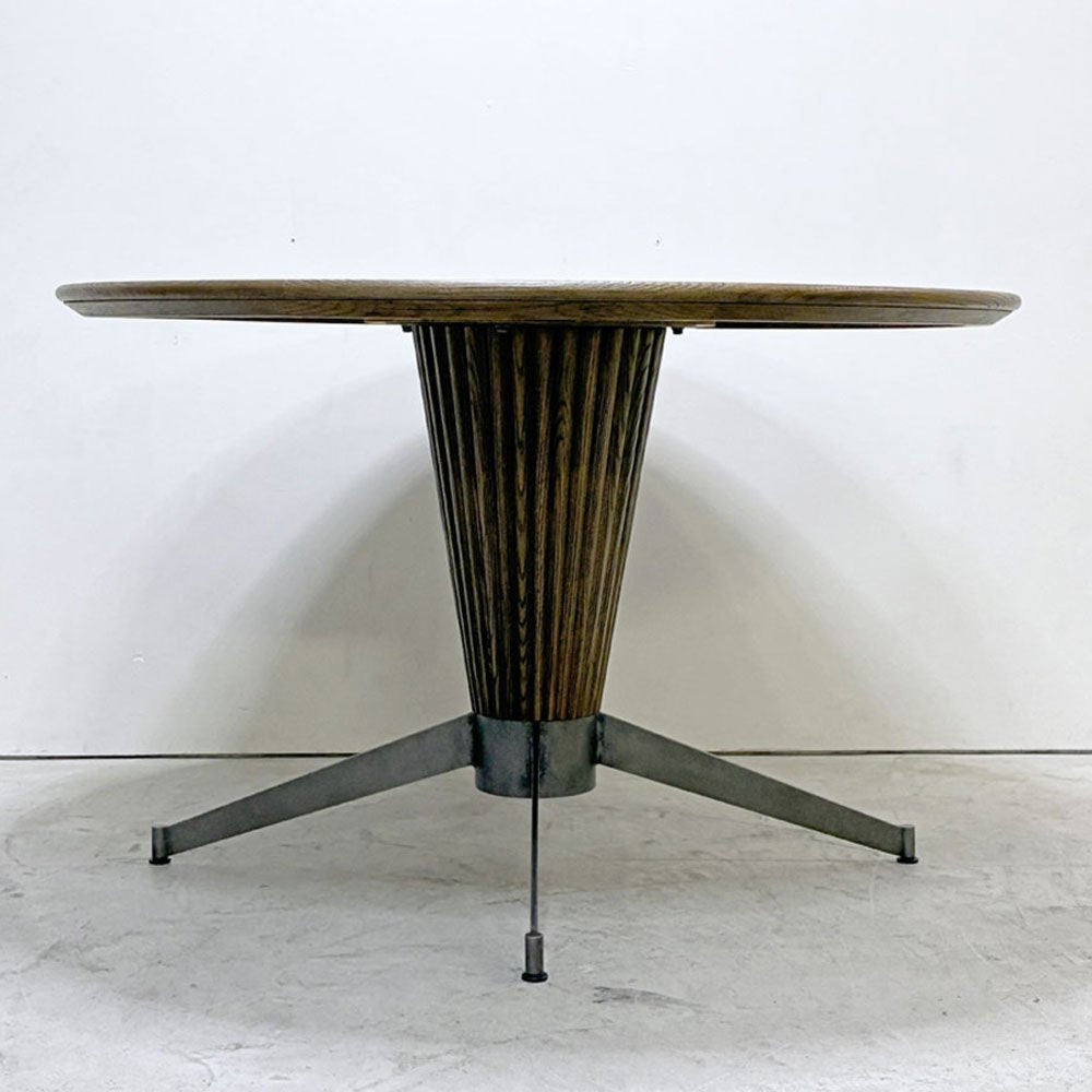 クラッシュゲート CRASH GATE ノットアンティークス Knot antiques リボーン REBORN ダイニングテーブル ラウンド オーク材 スチール Φ120cm インダストリアルテイスト ●