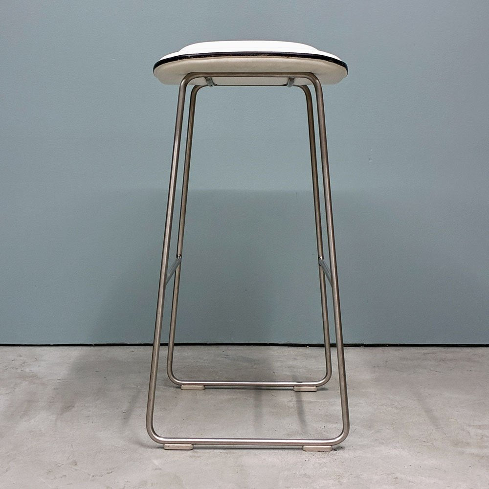 カッペリーニ Cappellini ハイパッドスツール Hi pad Stool ホワイトレザー×ステンレススチール ジャスパー・モリソン Jasper Morrison イタリアモダン ◎