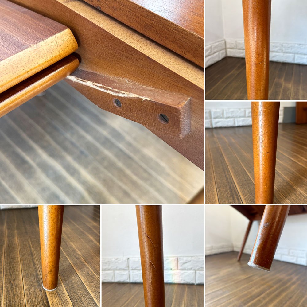 UKビンテージ UK Vintage チーク材 エクステンション ダイニングテーブル H67cm 北欧デザイン 英国家具 ◎