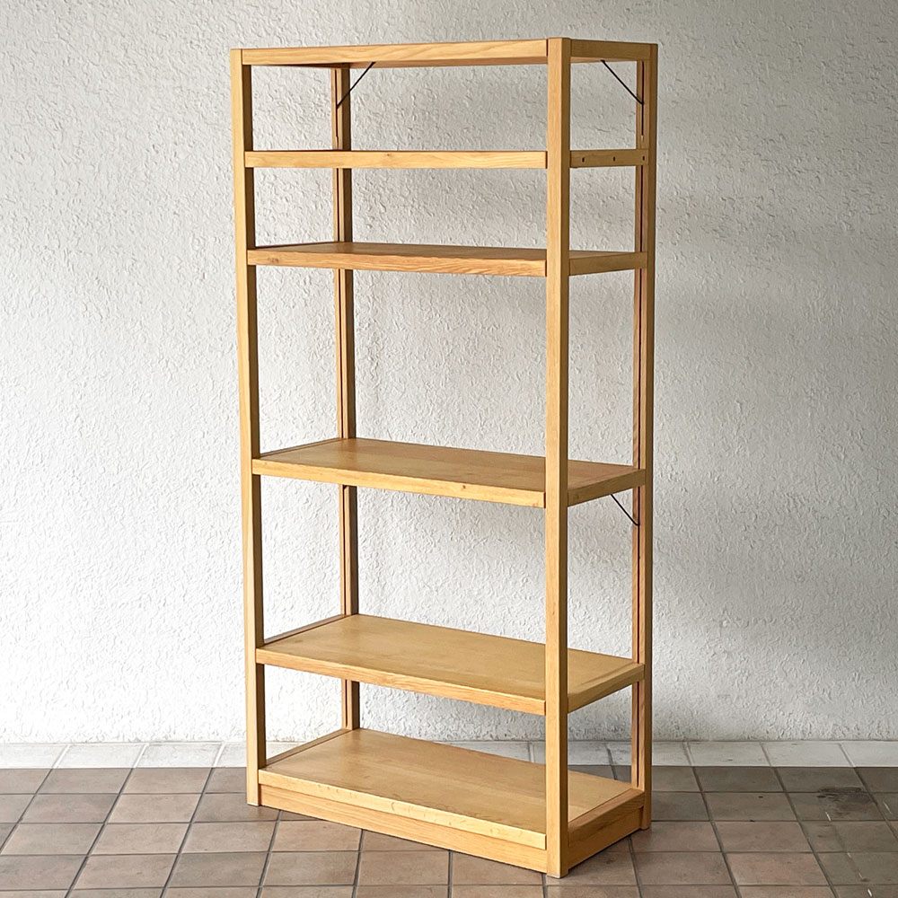 無印良品 MUJI オーク材 ユニットシェルフ 大 6段 W87 H175.5cm ナチュラルモダン 廃番 ◇