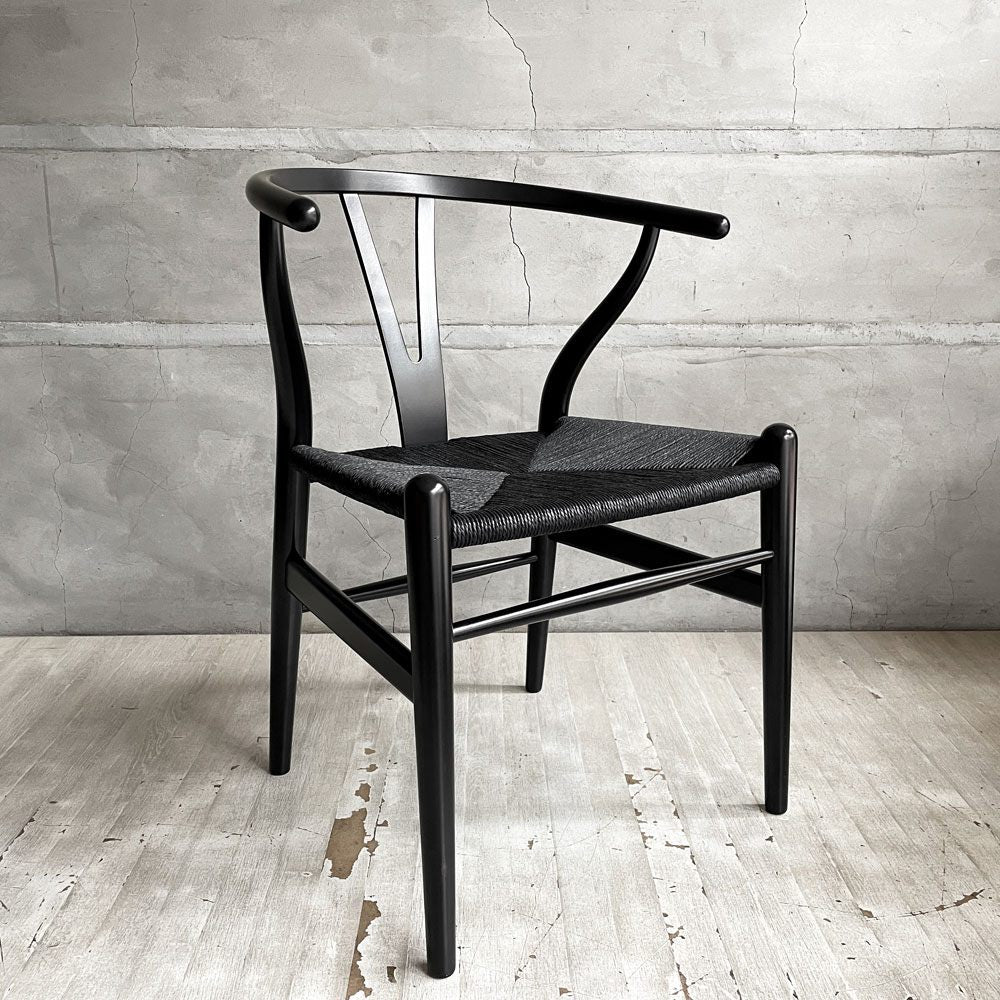 カールハンセン＆サン Carl Hansen & Son CH24 Yチェア ブラックラッカー×ブラックペーパーコード  ビーチ材 日本仕様サイズ ハンス・J・ウェグナー デンマーク 北欧家具 A ♪
