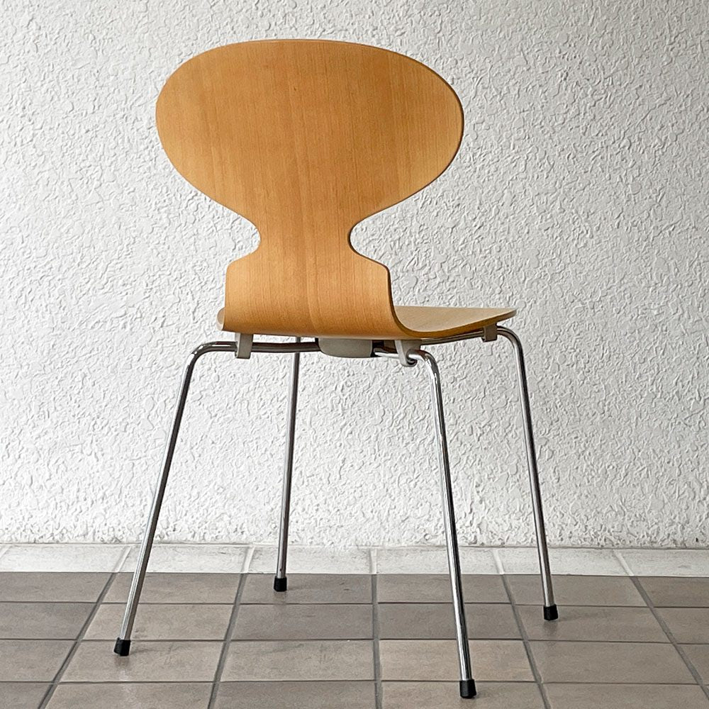 フリッツハンセン Fritz Hansen アントチェア 4本脚 ナチュラルビーチ ラッカー アルネ・ヤコブセン 北欧家具 B ◇