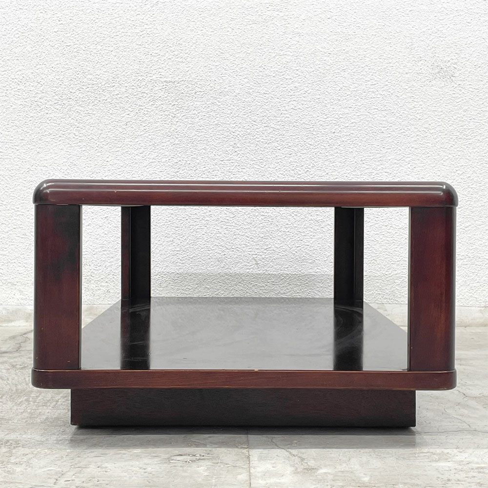 カリモク karimoku ローテーブル 下段棚付き W110cm 昭和レトロ ビンテージ 〓