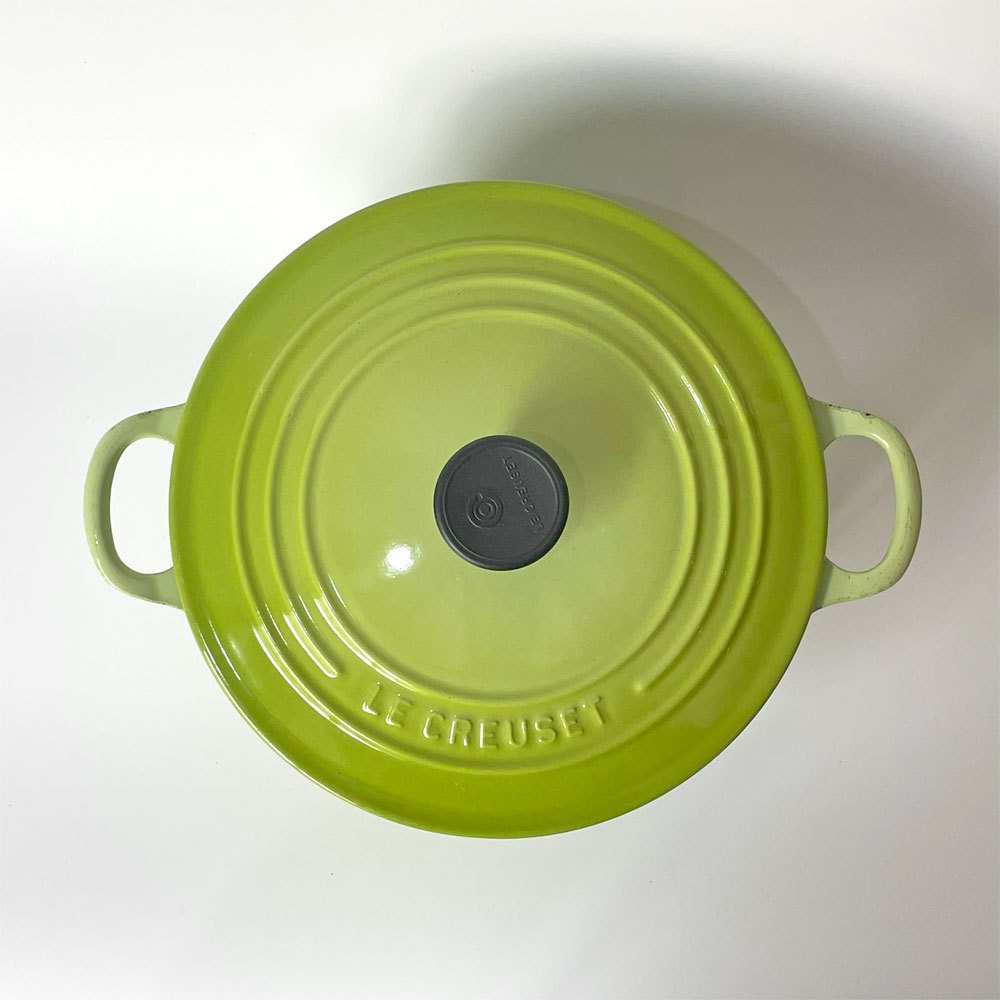 ルクルーゼ LE CREUSET ココットロンド 両手鍋 フルーツグリーン 22cm 鋳物 フランス ★