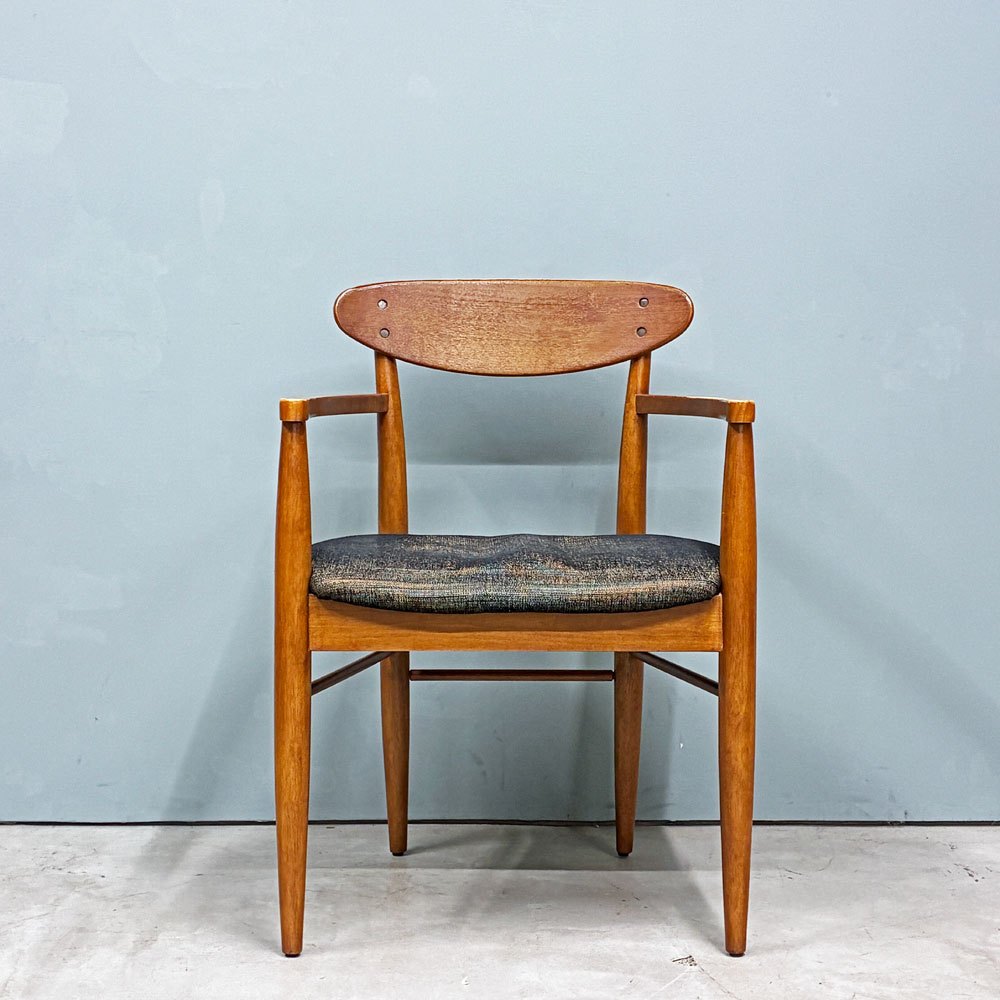 アクメファニチャー ACME Furniture トラッセル アームチェア TRESTLES ARM CHAIR ダイニングチェア ウォールナット ファブリックシート USビンテージスタイル 現状品 A ◎