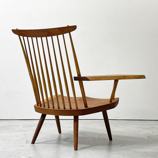 桜製作所 CN103 ラウンジアーム LOUNGE ARM ラウンジチェア アームチェア 片肘 ウォールナット無垢材 ジョージ・ナカシマ George Nakashima 焼印有 ●