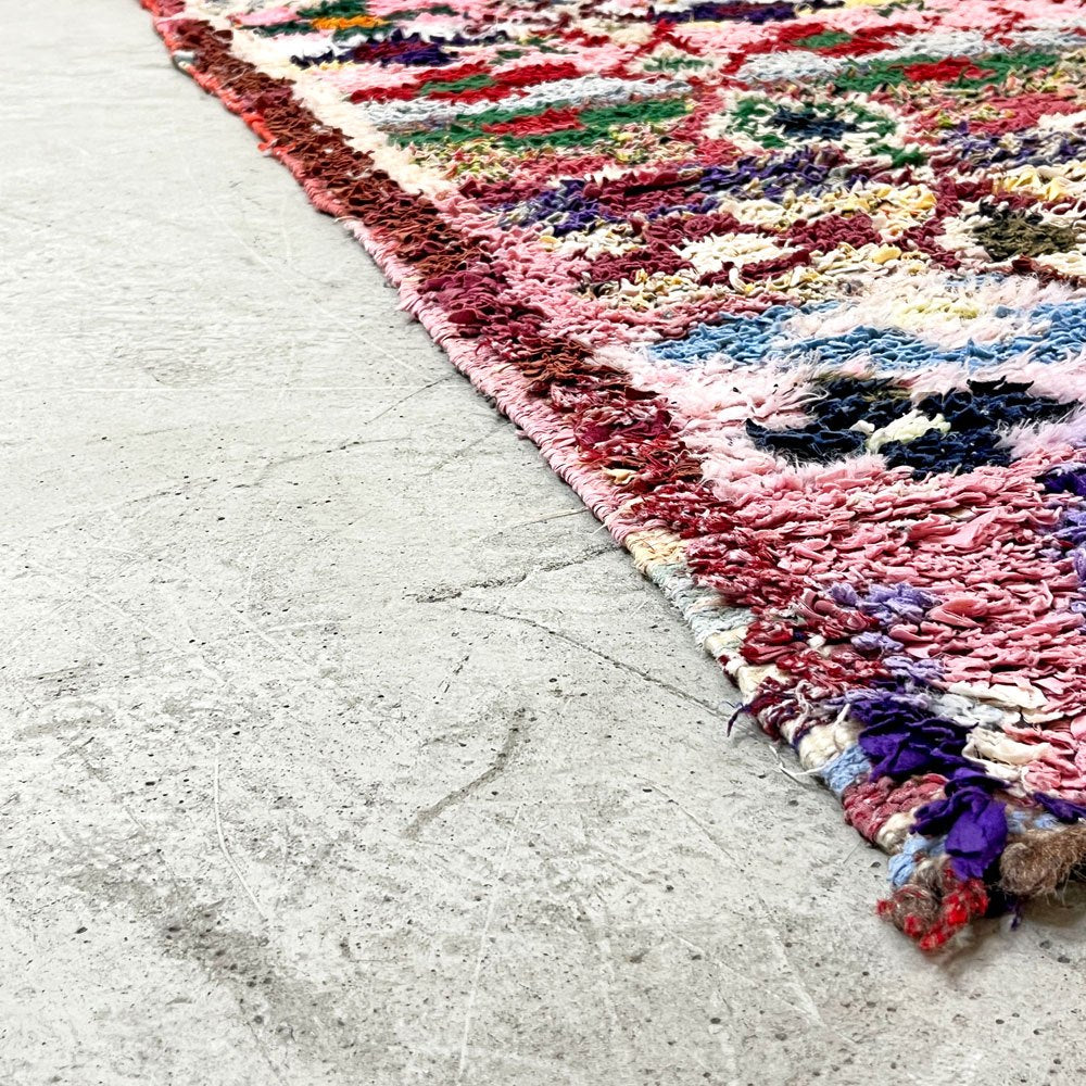 マロック MAROC モロッカンラグ MOROCCAN RUG ボシャルウィット Boucherouite 230×153cm 手織り絨毯 ラグ モロッコ ●
